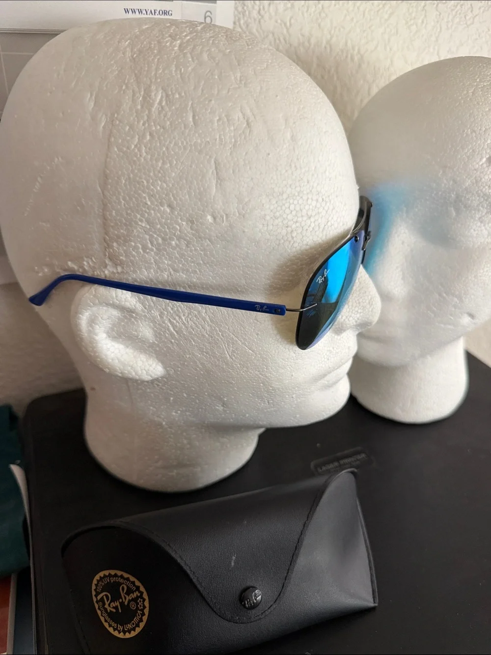 Ray-Ban Aviator Sunglasses rb8058 with Blue Mirror Lenses and Silver Frame